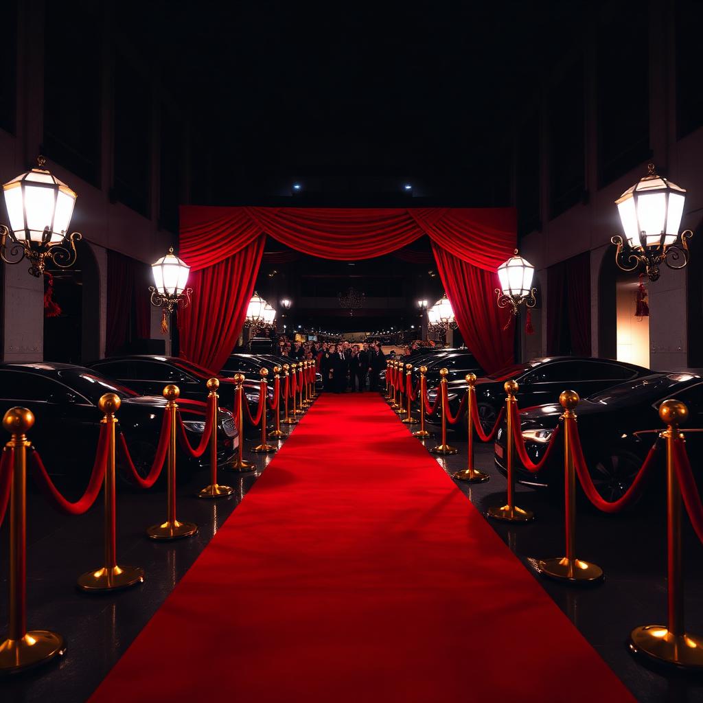 Red carpet luxury arrival